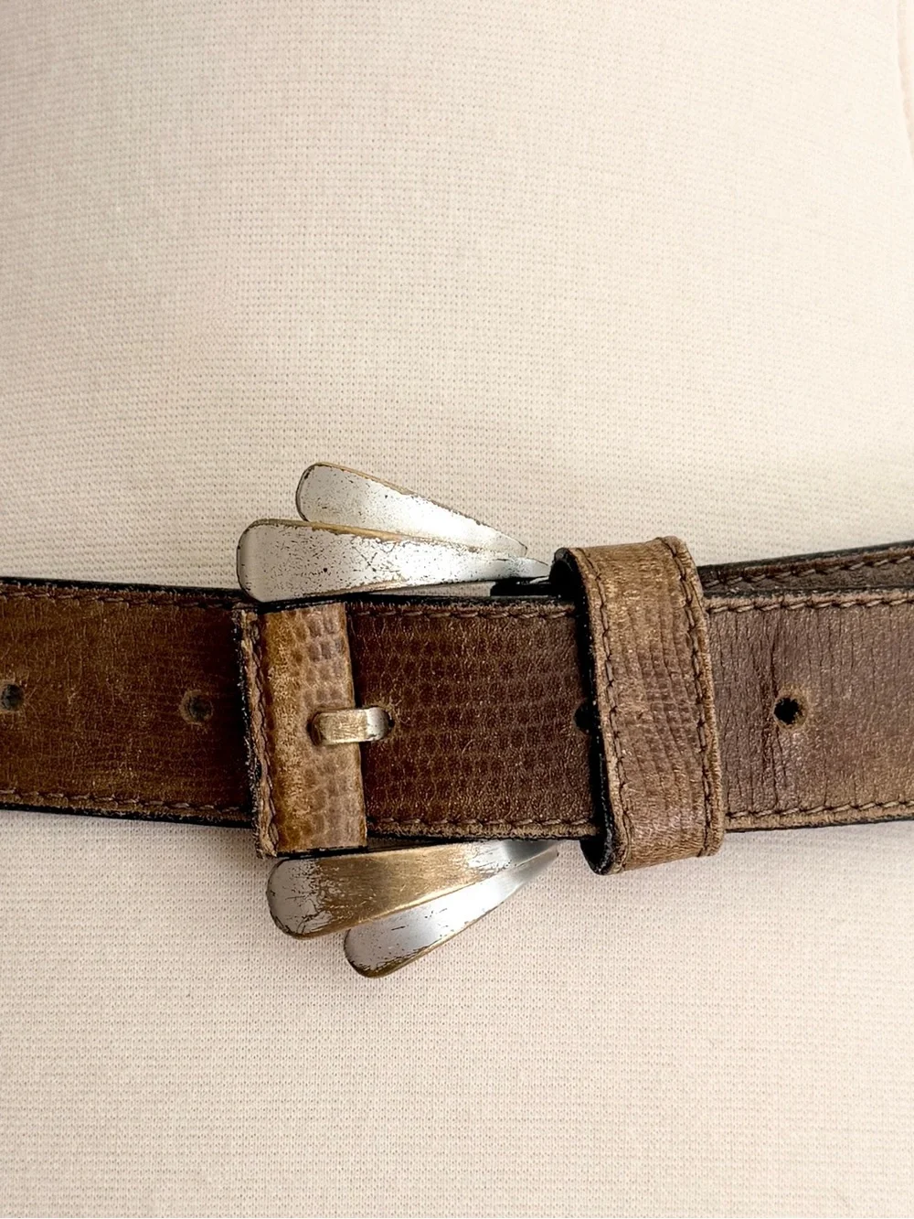 Vintage 80s Gianni Versace Brown Leather Belt Made in Italy